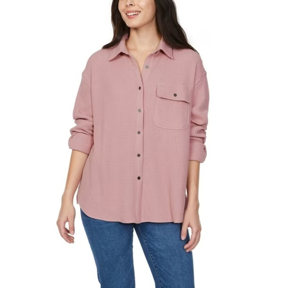 NWT Buffalo Women's Waffle Button-Down Top - Picture 3 of 8